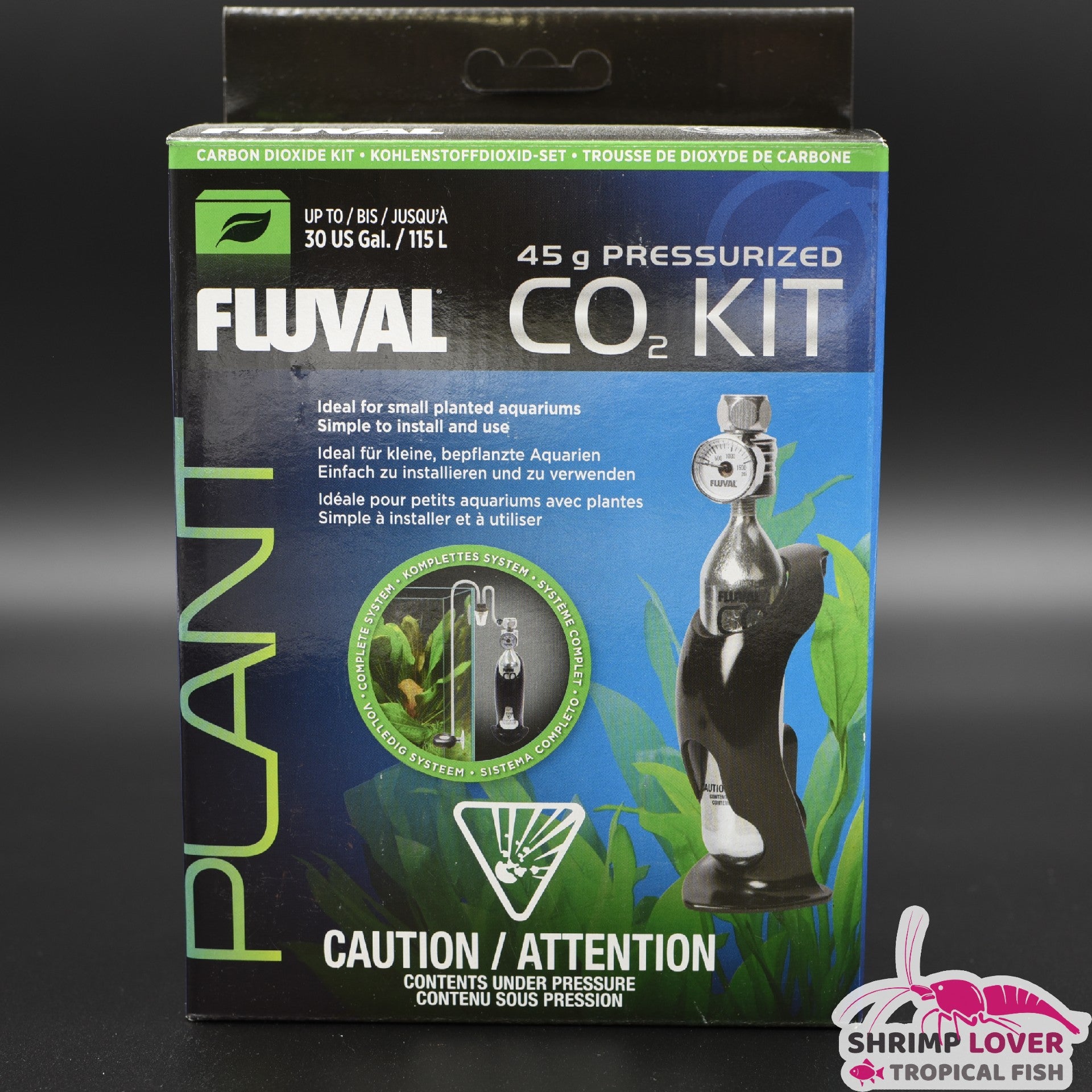 Fluval Pressurized 45 g CO2 Kit For aquariums up to 115 L 30 US gal Shrimp Lover Tropical Fish