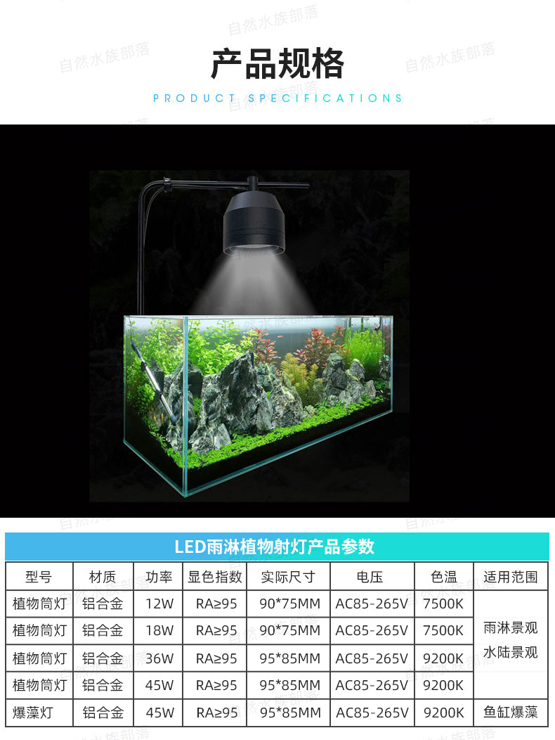 Silver or Black Colour- Planted light 25W or 12W